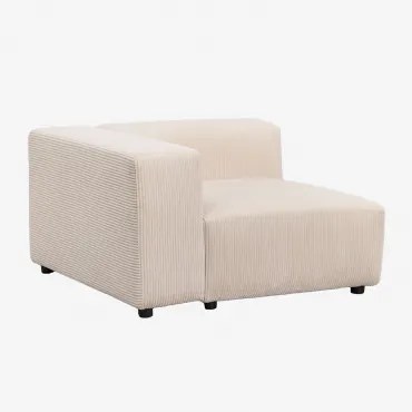 Linker Hoekmodule 115x113 Cm Met Hoge Armleuning Voor Modulaire Bank Bruna Linnen Fluweel Linnenbeige - Sklum