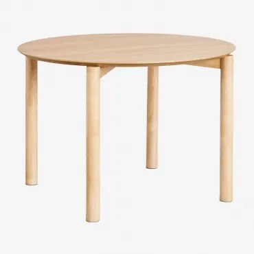 Ronde Eettafel Ø110 Cm In Mdf Met Munden Eikenfineer Eikenhout - Sklum