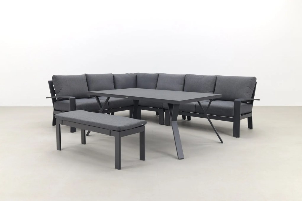 Rondo lounge diningset – Carbon black/mystic grey