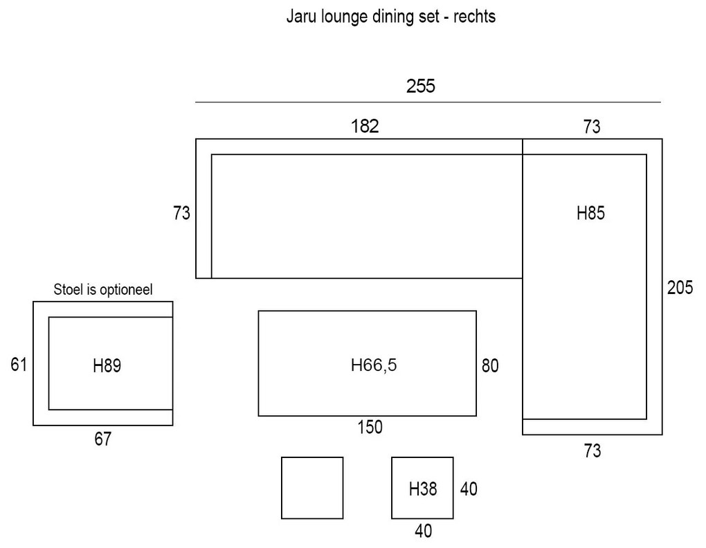 Garden Impressions Jaru lounge dining set R - extra luxe kussens