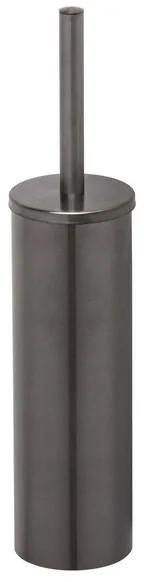 Geesa Nemox Toiletborstel met houder Zwart metaal geborsteld (witte borstelkop) 916511-09