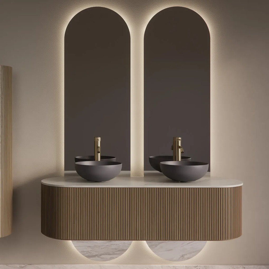 Gliss Design Selene spiegel tweedelig ovaal 40x165cm met handsensor