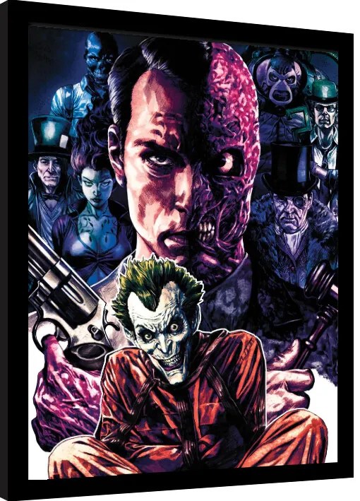 Ingelijste poster Batman - Villains