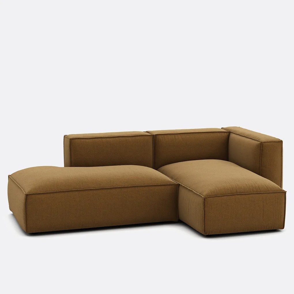 Modulaire hoekbank rechts in structuurstof, SEVEN