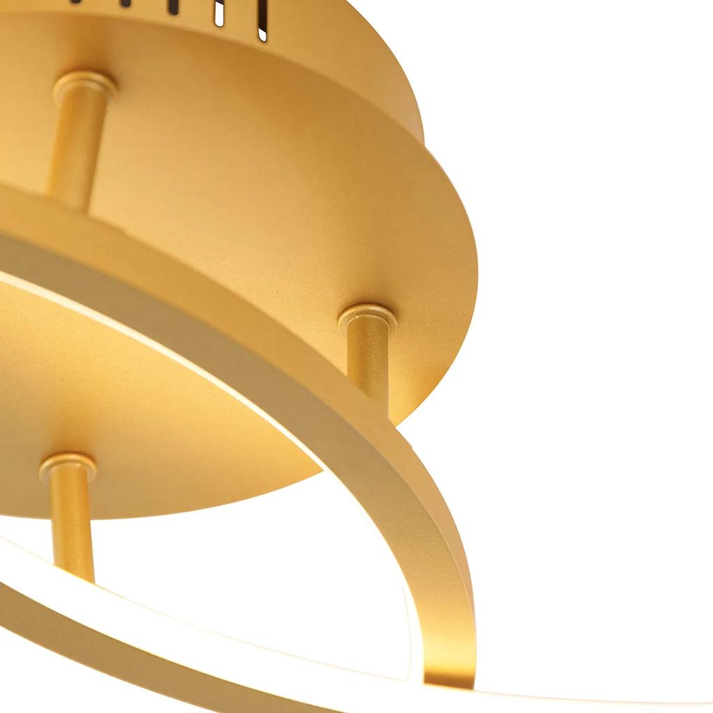 Plafondlamp goud 78 cm incl. LED 3 staps dimbaar - Rowin Design rond Binnenverlichting Lamp