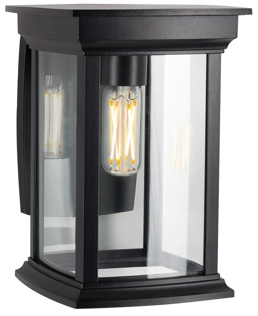 Carlton Muurlamp Zwart met 8W bewegingssensor LED