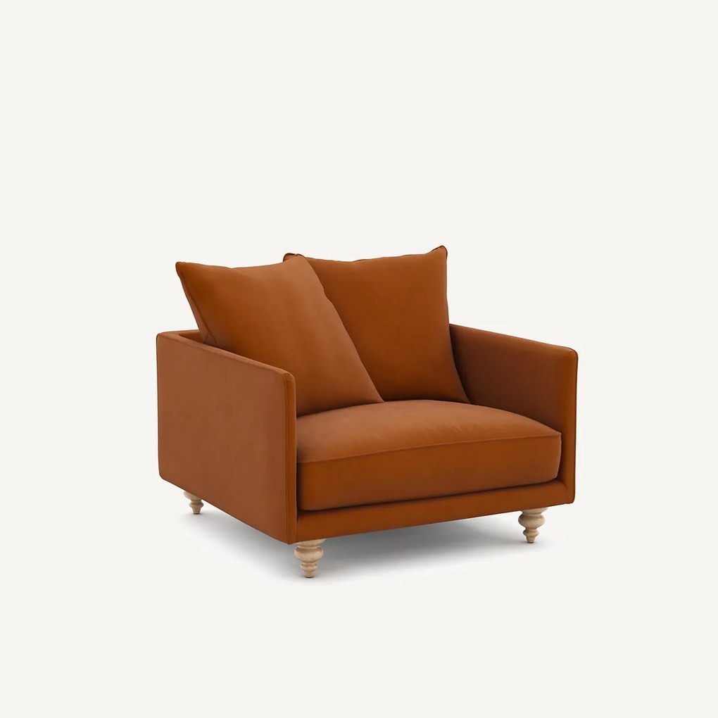 Linnen fluwelen fauteuil, LAZARE