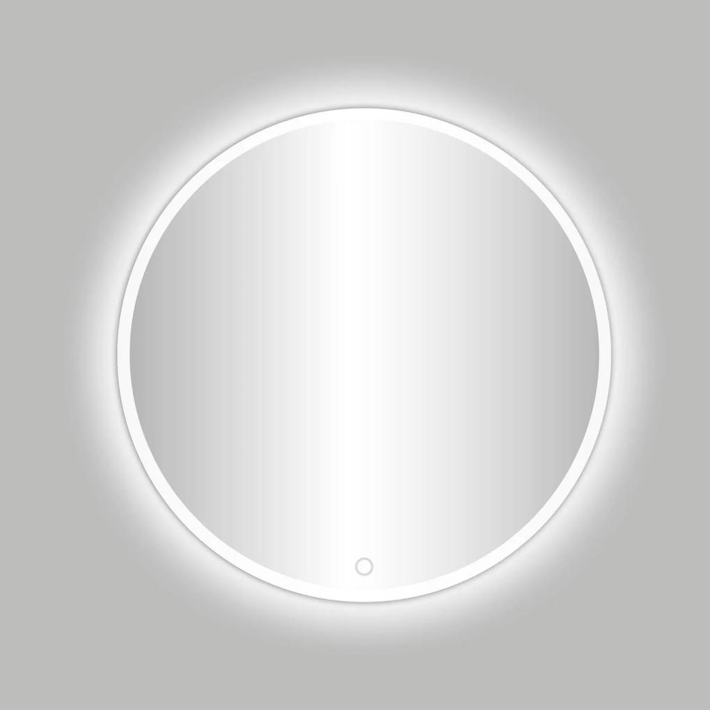 Badkamerspiegel Best Design Venetië White LED Verlichting 80x80 cm Rond Mat Wit