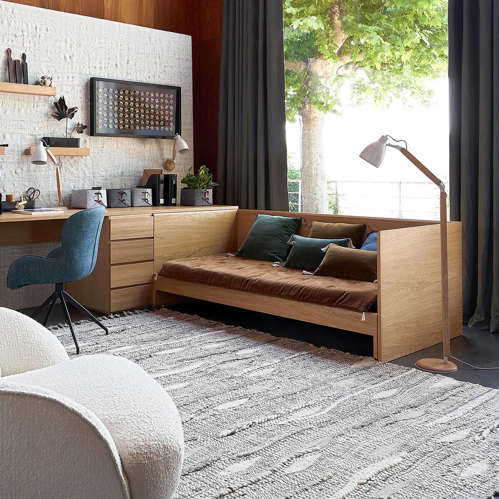 Ladeblok, 2 lades, fineereik, Working