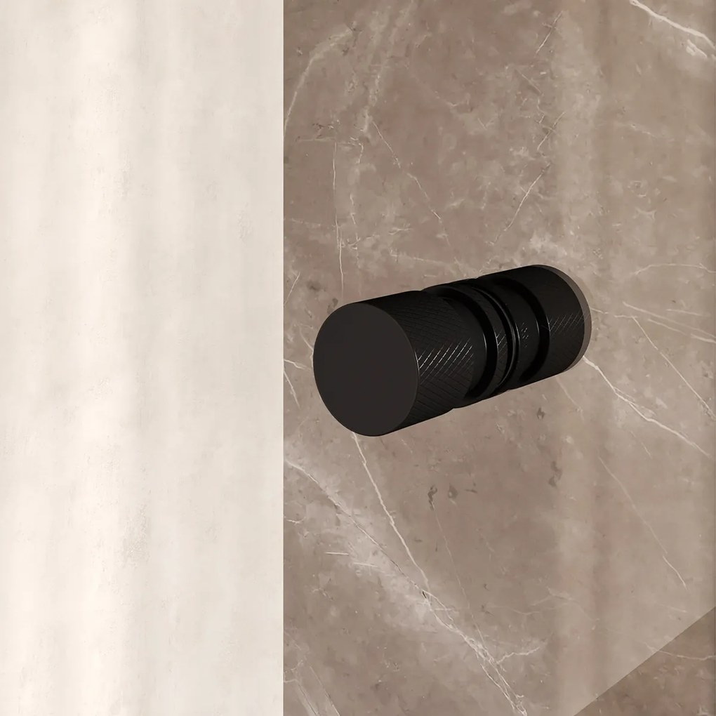 Brauer Void Carving profielloze nisdeur 100cm met draaideur 60cm aan muur zwart mat
