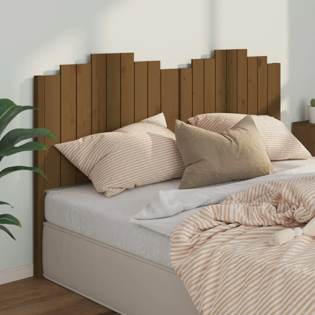 vidaXL Hoofdbord 186x4x110 cm massief grenenhout honingbruin