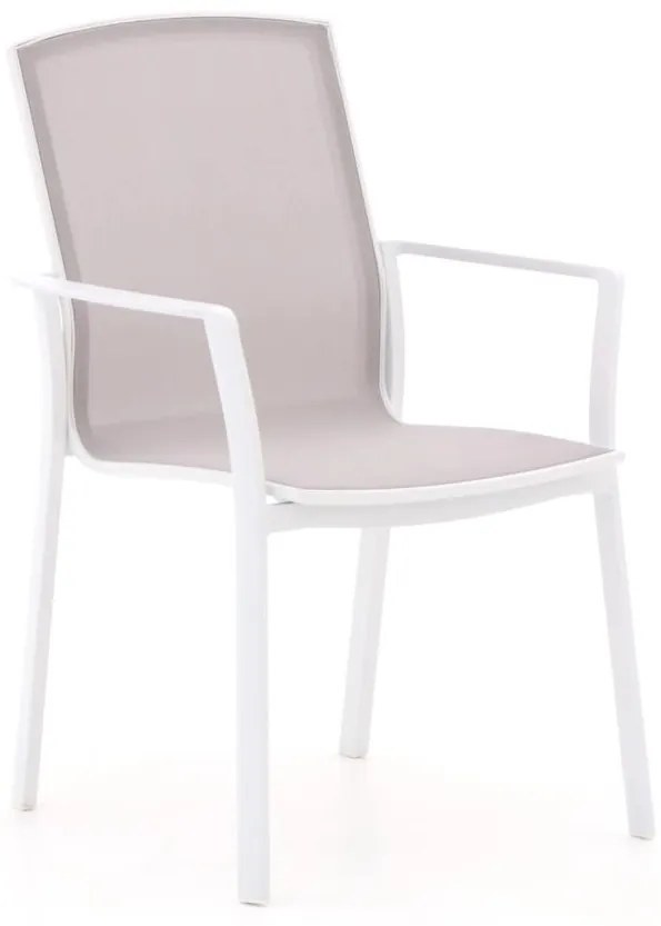 Dining tuinstoel | Bellagio  Dranera | Textileen | Wit | Stapelbaar | Kees Smit Tuinmeubelen