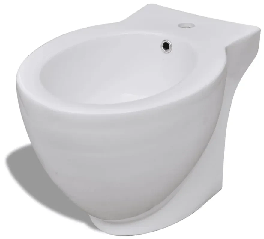 vidaXL Staand bidet rond keramiek wit