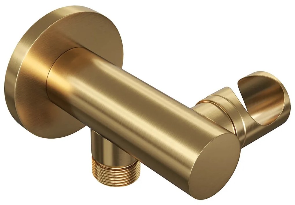 Brauer Gold Edition thermostatische inbouw regendouche met staafhanddouche, gebogen muurarm en hoofddouche 20cm set 75 messing geborsteld PVD