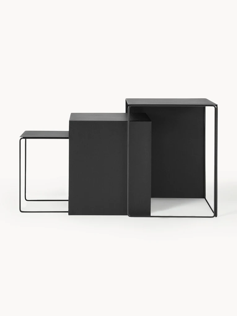 Metalen bijzettafel Cluster, 3-delig