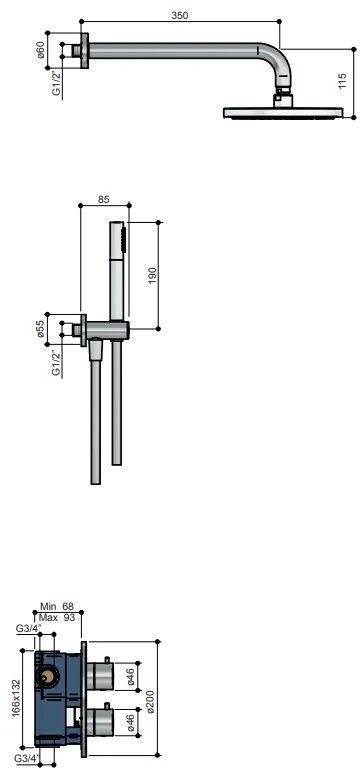 Hotbath Get Together IBS1A inbouw regendouche met 30cm hoofddouche chroom