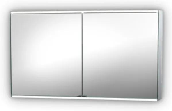 Plieger Pura spiegelkast m. 2 deuren met horizontale LED verlichting boven en onder 120.8x69x17cm m. dimmer SPKZ120 0920019