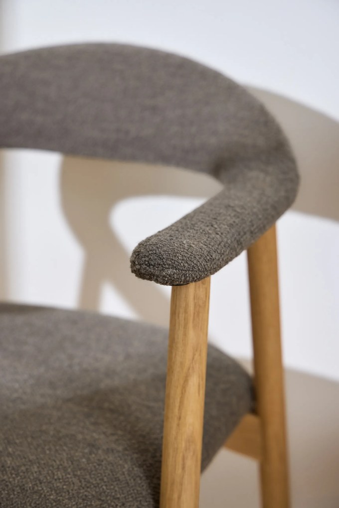 ADELE bruin taupe (monza 40) / frame natuurlijk eiken - HOUTEN STOEL VOOR WOONKAMER EETKAMER KEUKEN RETRO