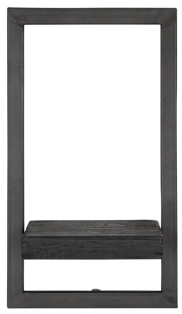 DTP Home Shelfmate Black Type E Wandplank Van Zwart Teakhout - 20x25x35cm.