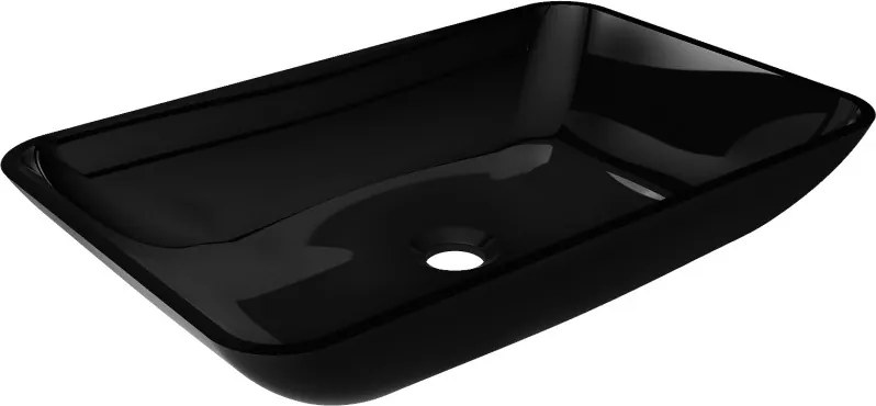 Mexen Megan glazen opbouw wastafel 56 x 36 cm, zwart - 24135670