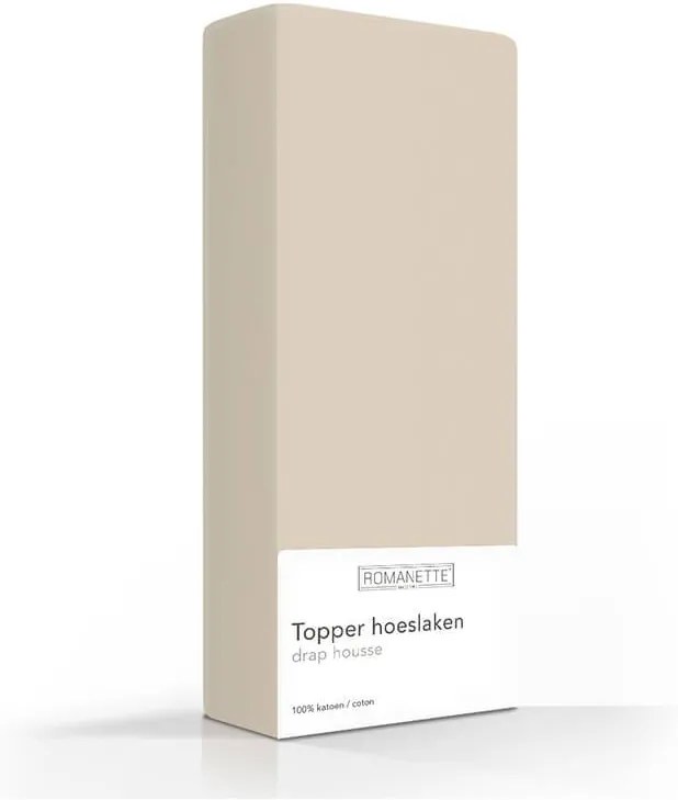 Romanette Luxe Katoenen Topper Hoeslaken - Camel 200 x 200