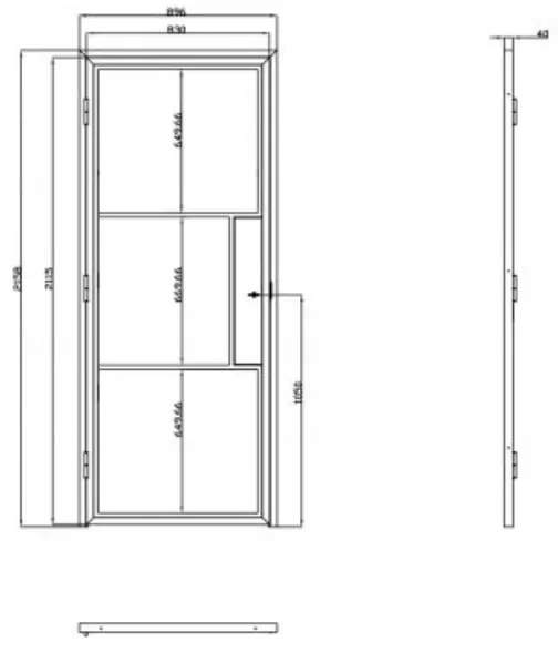 Loftdeur Mat Glas Met Deurklink (Inclusief Stalen Kozijn)