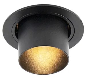 Moderne inbouwspot zwart rond kantelbaar - Installa Modern GU10 Binnenverlichting Lamp