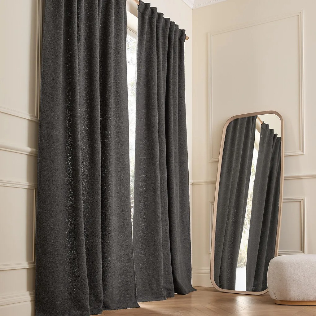 Bouclé gordijn, verborgen patjes, Belvini