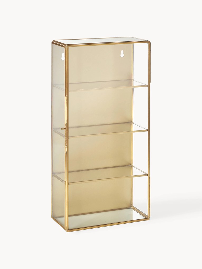 Metalen wandrek Ada met glazen planken en deur