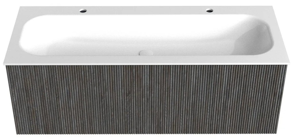 Mondiaz Kurve 120cm badmeubel shadow met 1 lade en wastafel big large midden 2 kraangaten