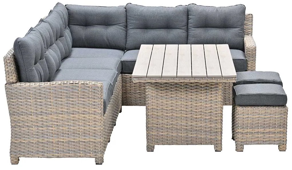 Garden Impressions Alaska lounge dining set 6-delig rechts - light teak vironwood