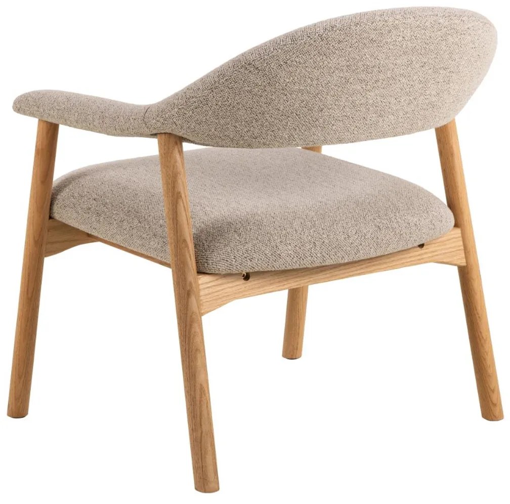 Fauteuil Eiken Met Beige Boucle