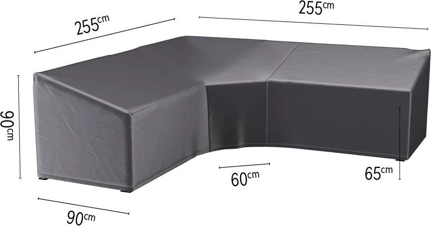 Platinum Aerocover loungesethoes trapeze - Ademende hoes voor loungeset (L-vorm) met grote hoek of trapeze hoek en hoge rug 255 x 255 x 90 x H65/90cm