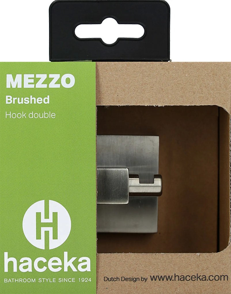 Haceka Mezzo dubbele handdoekhaak RVS-look