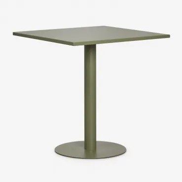 Vierkante Tuin Tafel 70x70 Cm Van Ijzer Mizzi Groen – Intens Olijf - Sklum