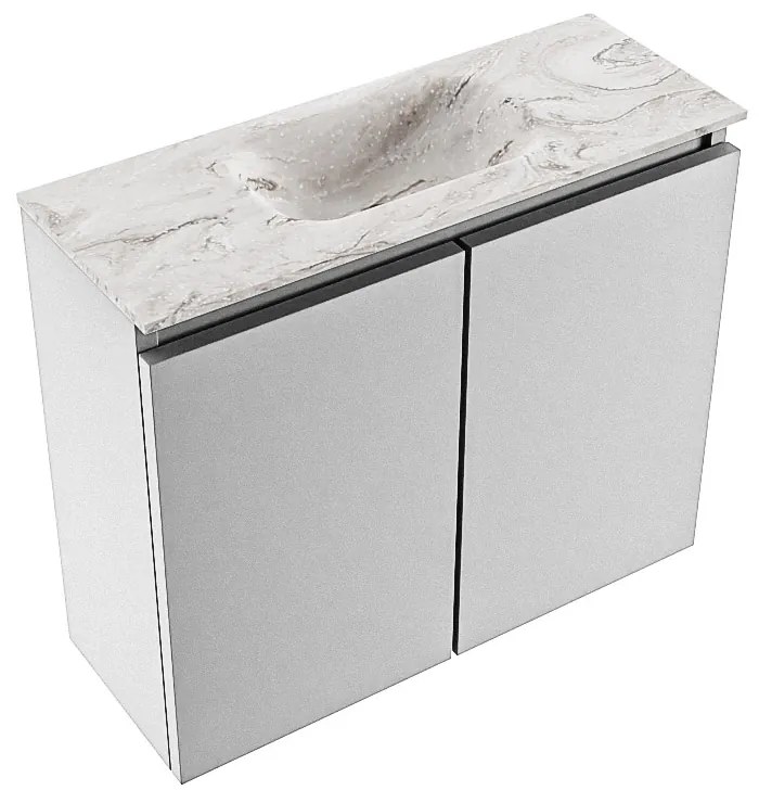 Mondiaz Ture DLux toiletmeubel 60cm plata met wastafel glace midden zonder kraangat