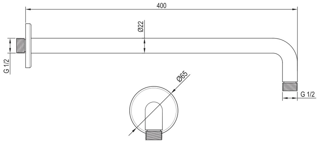 Brauer Gunmetal Edition gebogen wandarm gunmetal geborsteld PVD