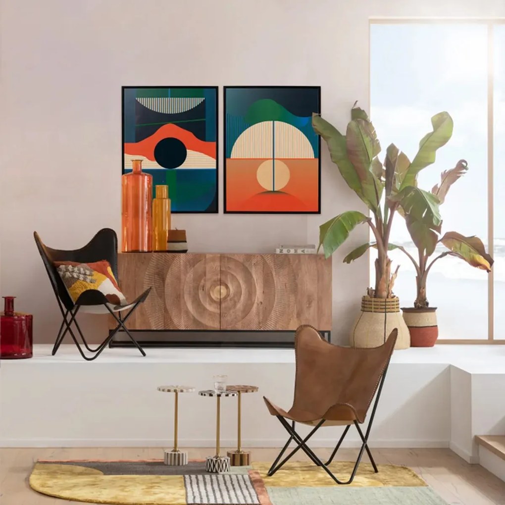 Kare Design Sunset Abstract Schilderij Zonondergang