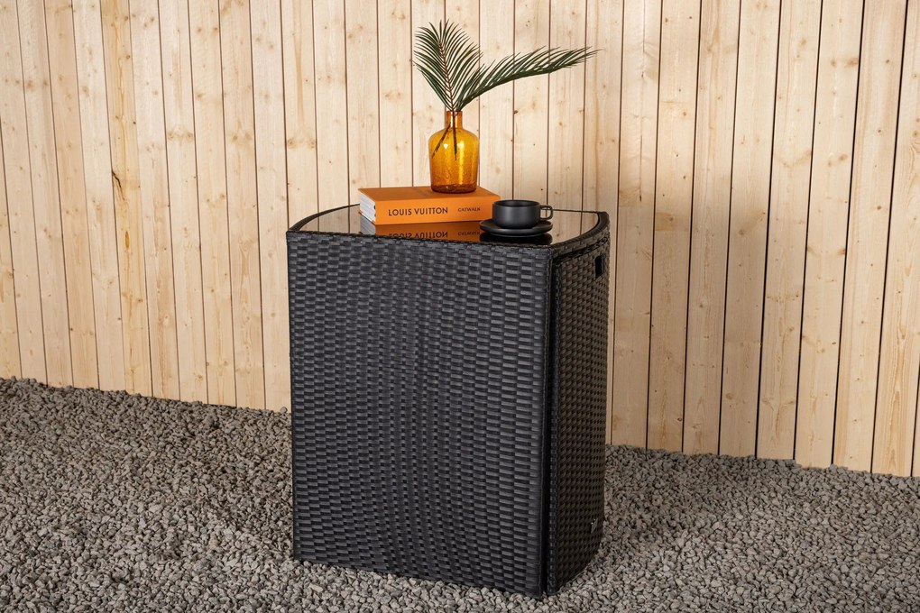 The Outsider Barset - Niek  - Wicker - Zwart - Met Kussens - The Outsider