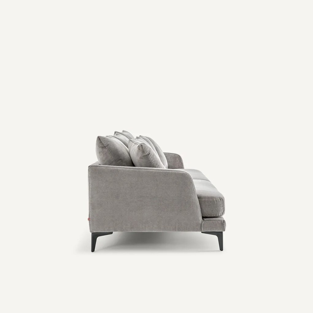 3- of 4-zitsbank in stone-kleurig fluweel, MODERNISTE, ontwerp van Emmanuel Gallina