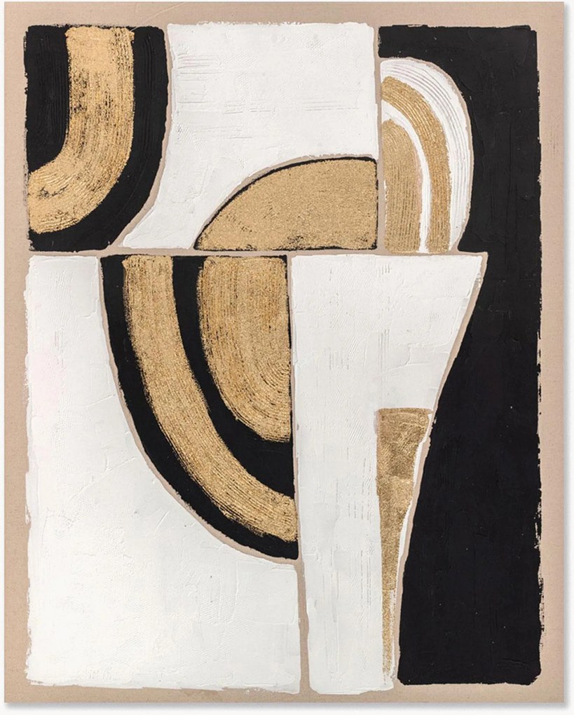 Handbeschilderd canvasdoek Black and Gold