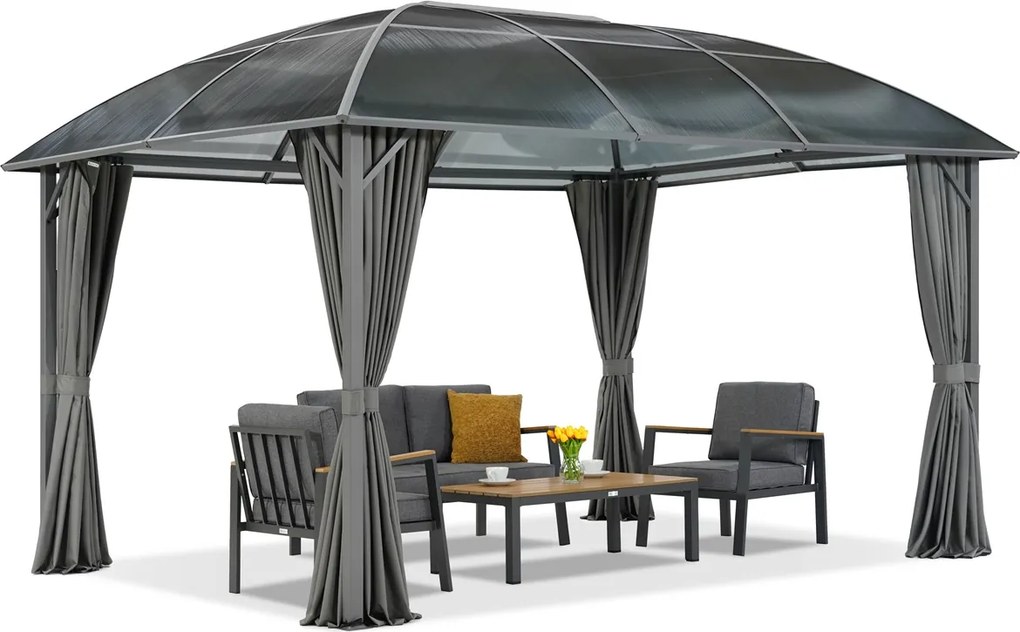 Metalen tuinhuisje Dominican Premium 3x4 Tuinpunt antraciet