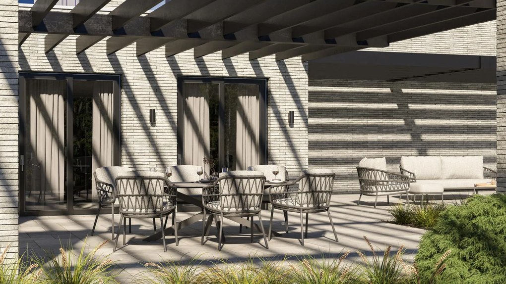4 Seasons Outdoor Calpi tuinset met Privada tafel - ellips HPL blad 240 cm SALE  Tuinset    antraciet weerbestendig