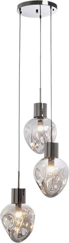 Hanglamp Traps Gedeukt Glas Zilver