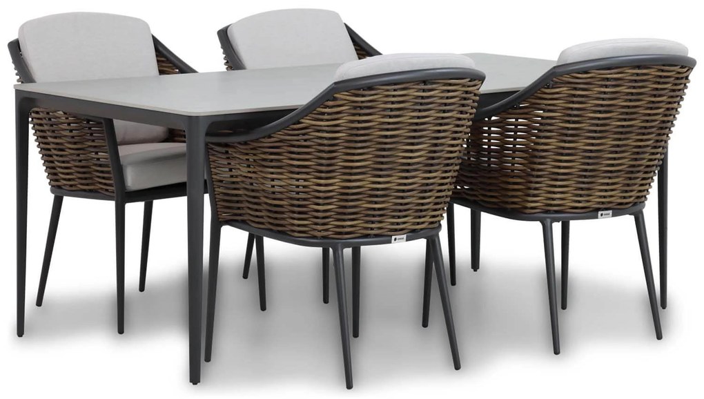 Tuinset 4 personen 180 cm Wicker Grijs Coco Olivine/Gianna