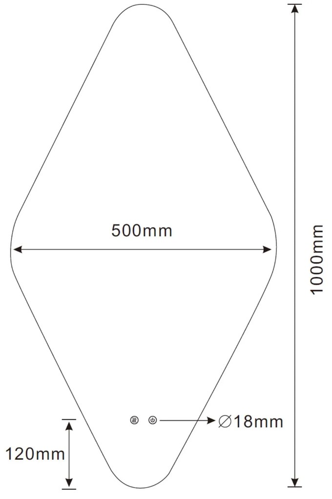 Best Design Wieber LED spiegel ruitvorm met spiegelverwarming 100x50cm