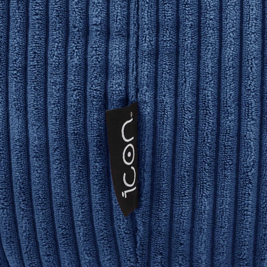 Theo Corduroy Poef - Denim Blauw