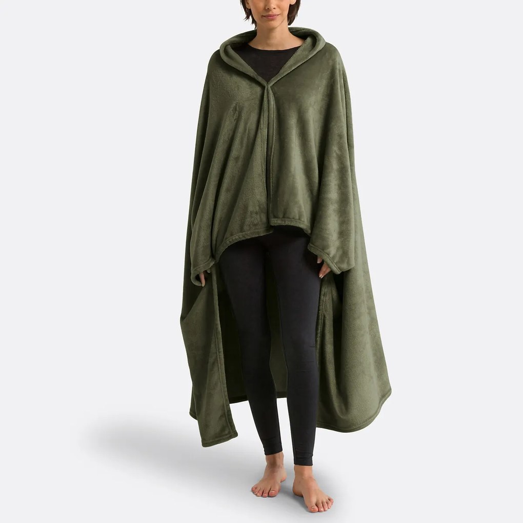 Fleece plaid met mouwen, recycled polyester, Javi