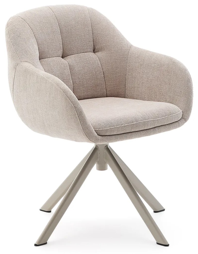 Kave Home Dorina Draaibare Eetkamerstoel Beige