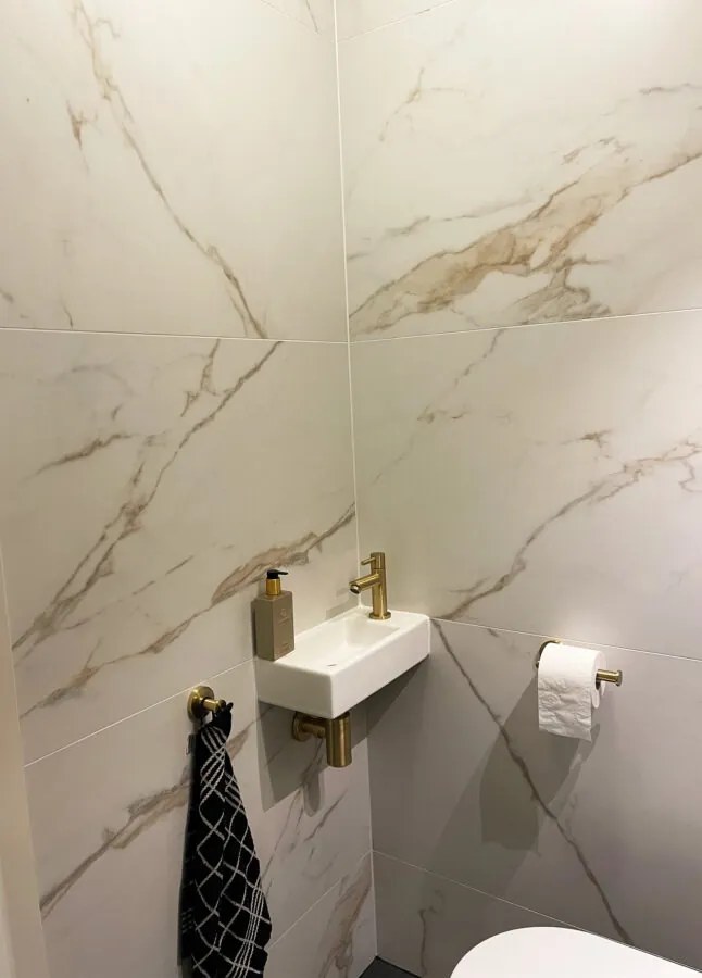 Hoogglans Vloertegel 60x60 Cm Marmerlook Cifre Diamond Gold Brillo RBT06